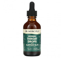 Растительные экстракты и настойки Dr. Mercola, Herbal Throat Drops with Slippery Elm, 2 fl oz (60 ml)