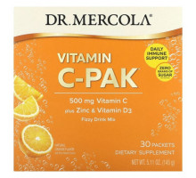 Витамин C Dr. Mercola, Витамин C-PAK, натуральный апельсин, 500 мг, 30 пакетиков по 4,84 г (0,17 унции)