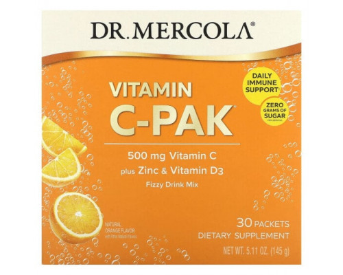 Витамин C Dr. Mercola, Витамин C-PAK, натуральный апельсин, 500 мг, 30 пакетиков по 4,84 г (0,17 унции) Витамин C Dr. Mercola, Витамин C-PAK, натуральный апельсин, 500 мг, 30 пакетиков по 4,84 г (0,17 унции)