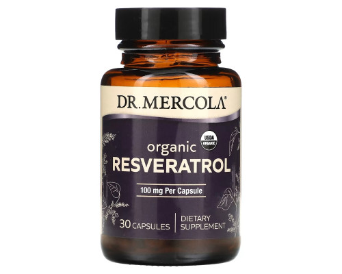 Dr. Mercola, Organic Resveratrol, 100 mg, 30 Capsules Dr. Mercola, Organic Resveratrol, 100 mg, 30 Capsules