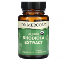 Растительные экстракты и настойки Dr. Mercola, Органический экстракт родиолы, 30 капсул