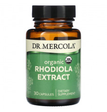 Растительные экстракты и настойки Dr. Mercola, Органический экстракт родиолы, 30 капсул