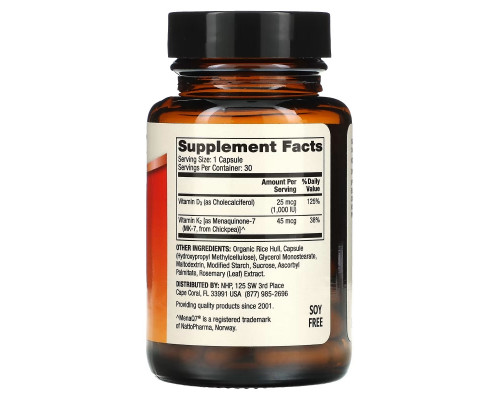 Dr. Mercola, Vitamins D3 & K2 Low Dose, 30 Capsules Dr. Mercola, Vitamins D3 & K2 Low Dose, 30 Capsules