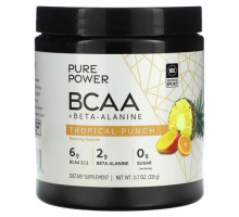 Аминокислоты Dr. Mercola, Pure Power BCAA + бета - аланин, тропический пунш, 333 г (11,7 унции)