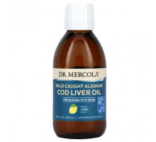 Рыбий жир и Омега 3, 6, 9 Dr. Mercola, Жир печени дикой аляскинской трески, лимон, 200 мл (6,8 жидк. Унции)