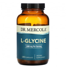 Аминокислоты Dr. Mercola, L-глицин, 500 мг, 180 капсул