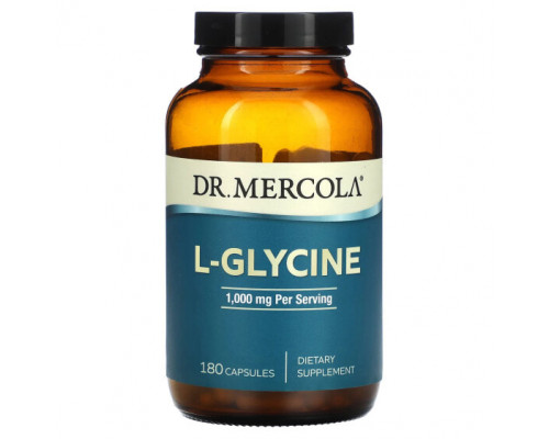 Аминокислоты Dr. Mercola, L-глицин, 500 мг, 180 капсул Аминокислоты Dr. Mercola, L-глицин, 500 мг, 180 капсул