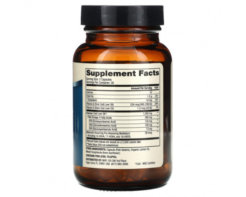 Рыбий жир и Омега 3, 6, 9 Dr. Mercola, Жир печени дикой аляскинской трески, 650 мг, 60 капсул Рыбий жир и Омега 3, 6, 9 Dr. Mercola, Жир печени дикой аляскинской трески, 650 мг, 60 капсул