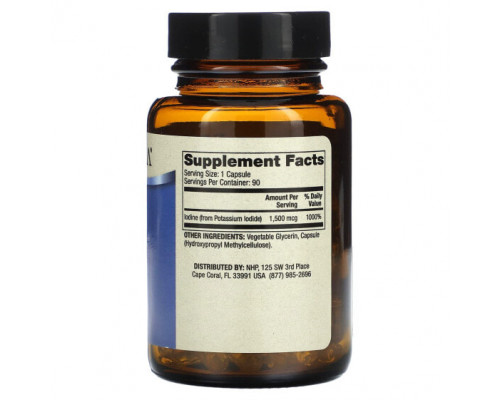 Йод Dr. Mercola, Йод, 1500 мкг, 90 капсул Йод Dr. Mercola, Йод, 1500 мкг, 90 капсул