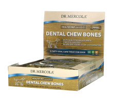 Dr. Mercola, Dental Chew Bone, Large, для собак, 12 костей, 61 г (2,15 унции)