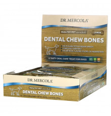 Dr. Mercola, Dental Chew Bone, Large, для собак, 12 костей, 61 г (2,15 унции)