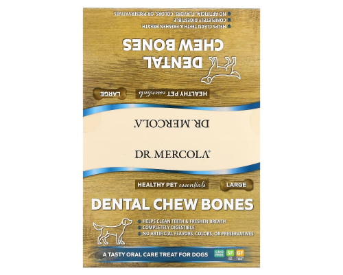 Dr. Mercola, Dental Chew Bone, Large, для собак, 12 костей, 61 г (2,15 унции)