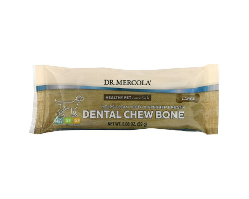 Dr. Mercola, Dental Chew Bone, Large, для собак, 12 костей, 61 г (2,15 унции)