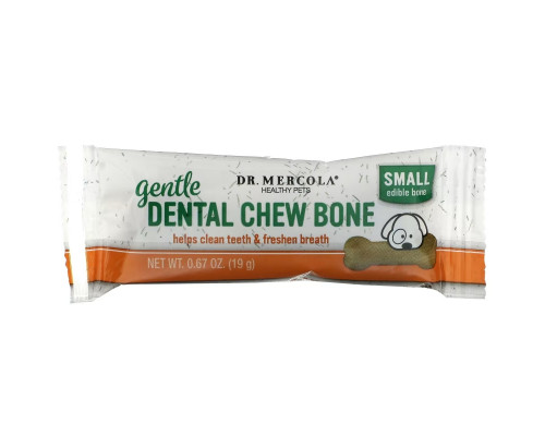 Dr. Mercola, Gentle Dental Chew Bone, для собак, 12 костей, 19 г (0,67 унции)