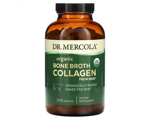 Для мышц и суставов Dr. Mercola, Органический коллаген из говяжьего бульона, 270 таблеток Для мышц и суставов Dr. Mercola, Органический коллаген из говяжьего бульона, 270 таблеток