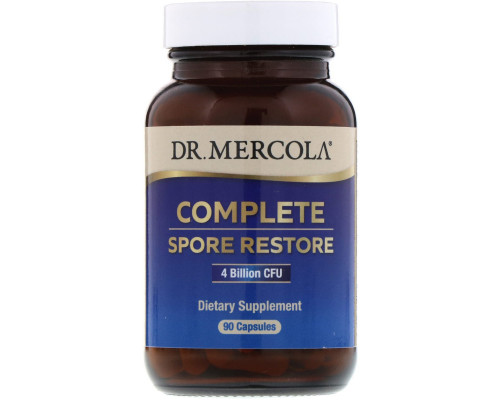 Dr. Mercola, Полное восстановление с помощью спор, 4 млрд КОЕ, 90 капсул Dr. Mercola, Полное восстановление с помощью спор, 4 млрд КОЕ, 90 капсул