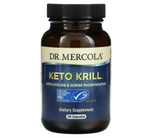 Dr. Mercola, Keto Krill, масло криля с холином и сериновыми фосфолипидами, 60 капсул