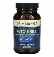 Dr. Mercola, Keto Krill, масло криля с холином и сериновыми фосфолипидами, 60 капсул