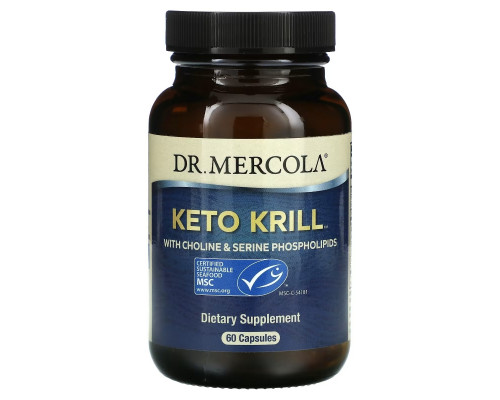 Dr. Mercola, Keto Krill, масло криля с холином и сериновыми фосфолипидами, 60 капсул Dr. Mercola, Keto Krill, масло криля с холином и сериновыми фосфолипидами, 60 капсул
