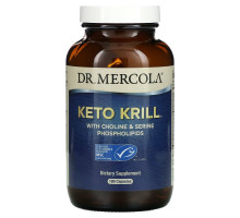 Dr. Mercola, Кето-криль с фосфолипидами (холином и серином), 180 капсул