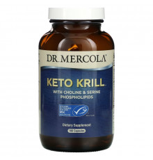 Dr. Mercola, Кето-криль с фосфолипидами (холином и серином), 180 капсул