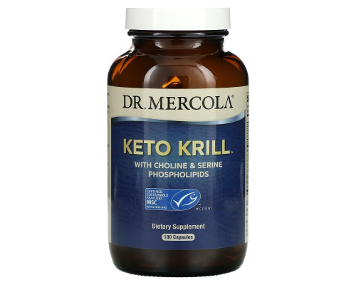 Dr. Mercola, Кето-криль с фосфолипидами (холином и серином), 180 капсул Dr. Mercola, Кето-криль с фосфолипидами (холином и серином), 180 капсул