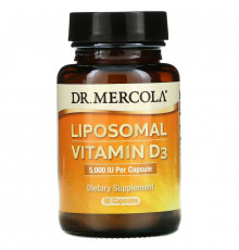 Dr. Mercola, липосомальный витамин D3, 5000 МЕ, 90 капсул