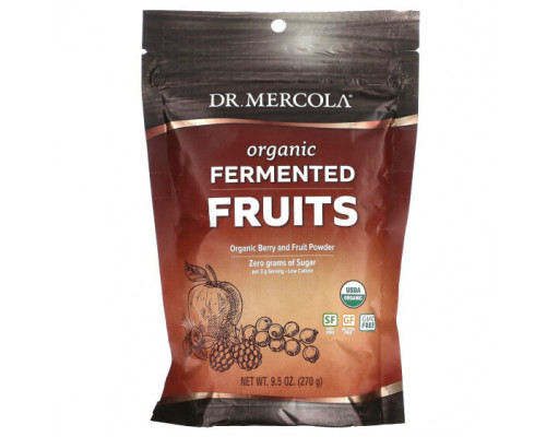 Фрукты и ягоды Dr. Mercola, Органические ферментированные фрукты, 270 г (9,5 унции) Фрукты и ягоды Dr. Mercola, Органические ферментированные фрукты, 270 г (9,5 унции)