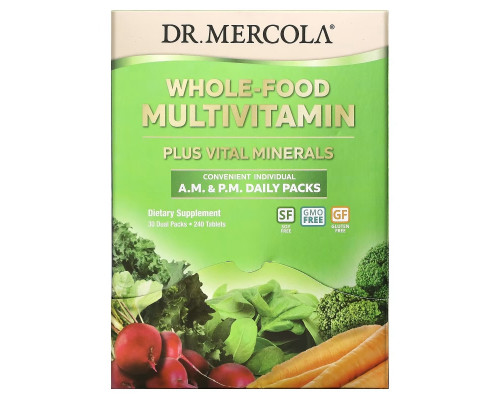 Dr. Mercola, Whole-Food Multivitamin A.M. & P.M. Daily Packs, 30 Dual Packs Dr. Mercola, Whole-Food Multivitamin A.M. & P.M. Daily Packs, 30 Dual Packs