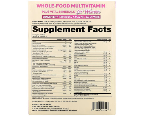 Dr. Mercola, Whole-Food Multivitamin Plus Vital Minerals for Women, A.M. & P.M. Daily Packs, 30 Dual Packs Dr. Mercola, Whole-Food Multivitamin Plus Vital Minerals for Women, A.M. & P.M. Daily Packs, 30 Dual Packs