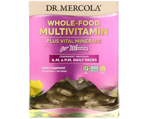 Dr. Mercola, Whole-Food Multivitamin Plus Vital Minerals for Women, A.M. & P.M. Daily Packs, 30 Dual Packs Dr. Mercola, Whole-Food Multivitamin Plus Vital Minerals for Women, A.M. & P.M. Daily Packs, 30 Dual Packs