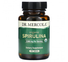 Водоросли Dr. Mercola, Органическая спирулина, 2000 мг, 120 таблеток