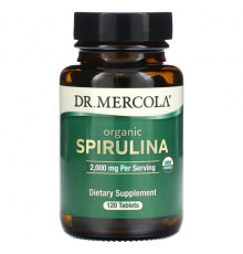 Водоросли Dr. Mercola, Органическая спирулина, 2000 мг, 120 таблеток
