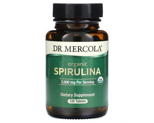 Водоросли Dr. Mercola, Органическая спирулина, 2000 мг, 120 таблеток Водоросли Dr. Mercola, Органическая спирулина, 2000 мг, 120 таблеток