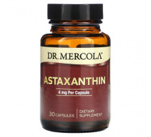 Антиоксиданты Dr. Mercola, Astaxanthin, 4 mg, 30 Capsules