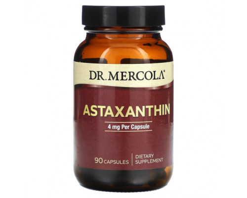 Антиоксиданты Dr. Mercola, Astaxanthin, 4 mg, 90 Capsules Антиоксиданты Dr. Mercola, Astaxanthin, 4 mg, 90 Capsules