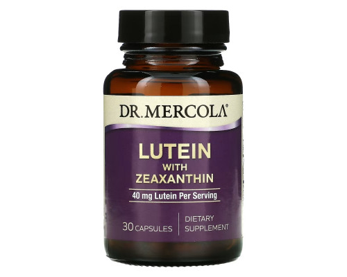 Dr. Mercola, Лютеин с зеаксантином, 40 мг, 30 капсул Dr. Mercola, Лютеин с зеаксантином, 40 мг, 30 капсул