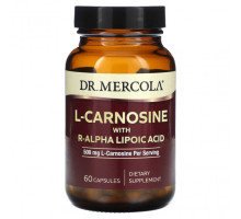 Аминокислоты Dr. Mercola, L-карнозин с R-альфа-липоевой кислотой, 500 мг, 60 капсул