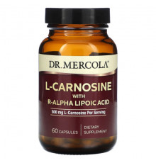 Аминокислоты Dr. Mercola, L-карнозин с R-альфа-липоевой кислотой, 500 мг, 60 капсул