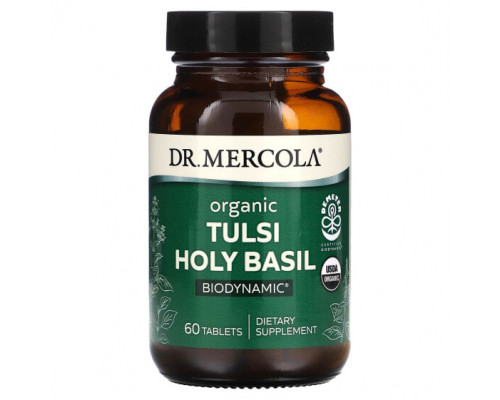 Аюрведа Dr. Mercola, Органический базилик тулси, 60 таблеток Аюрведа Dr. Mercola, Органический базилик тулси, 60 таблеток