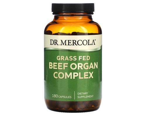Dr. Mercola, Комплекс говяжьих органов травяного откорма, 180 капсул Dr. Mercola, Комплекс говяжьих органов травяного откорма, 180 капсул