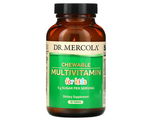 Dr. Mercola Детские жевательные мультивитамины со вкусом фруктов 60 таблеток Dr. Mercola Детские жевательные мультивитамины со вкусом фруктов 60 таблеток