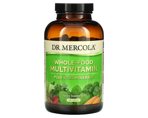 Dr. Mercola Добавки высшего качества Цельнопищевой мультивитаминный комплекс плюс 240 таблеток Dr. Mercola Добавки высшего качества Цельнопищевой мультивитаминный комплекс плюс 240 таблеток