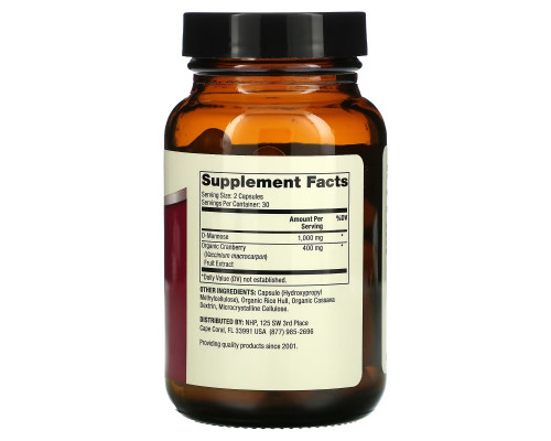 Dr. Mercola, D-Mannose And Cranberry Extract, 60 Capsules Dr. Mercola, D-Mannose And Cranberry Extract, 60 Capsules
