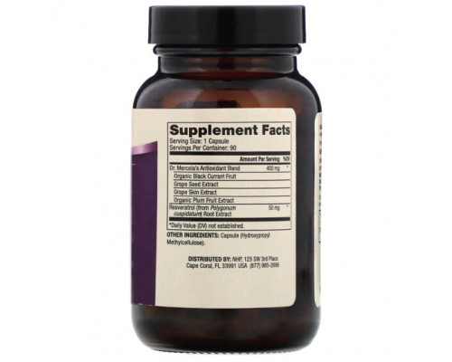 Антиоксиданты Dr. Mercola, Purple Defense с ресвератролом, 90 капсул Антиоксиданты Dr. Mercola, Purple Defense с ресвератролом, 90 капсул