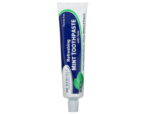 Dr. Mercola Зубная паста с натуральной мятой и тулси Без фтора 6 унций (170 г) Dr. Mercola Зубная паста с натуральной мятой и тулси Без фтора 6 унций (170 г)