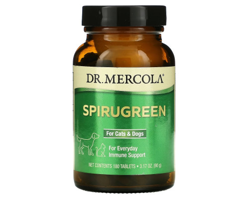 Dr. Mercola, SpiruGreen, For Cats & Dogs, 180 Tablets, 3.17 oz (90 g) Dr. Mercola, SpiruGreen, For Cats & Dogs, 180 Tablets, 3.17 oz (90 g)
