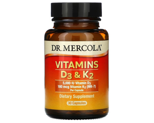 Dr. Mercola, Vitamins D & K2, 30 Capsules Dr. Mercola, Vitamins D & K2, 30 Capsules