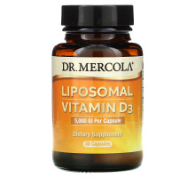 Dr. Mercola, Липосомальный витамин D, 5,000 МЕ, 30 Капсул