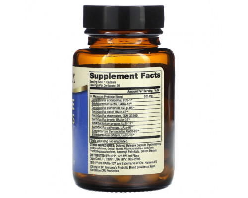 Пребиотики и пробиотики Dr. Mercola, Complete Probiotics, 100 Billion CFU, 30 Capsules Пребиотики и пробиотики Dr. Mercola, Complete Probiotics, 100 Billion CFU, 30 Capsules